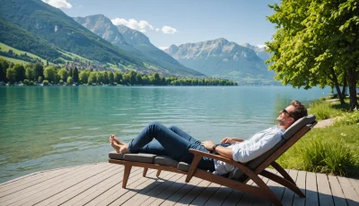 détente au bord du lac d'Annecy