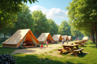 Camping 3 étoiles avec tentes et activités en famille