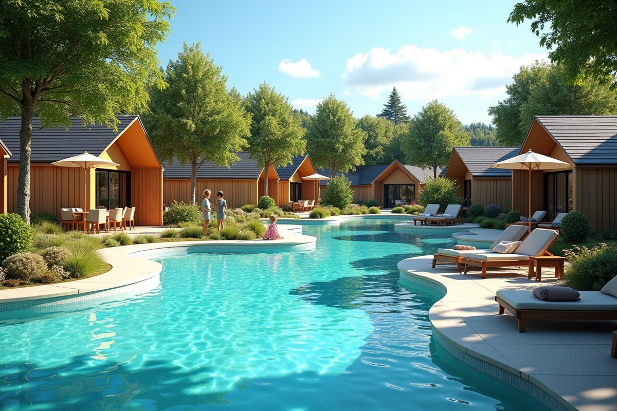 Camping 4 étoiles avec bungalows et piscine moderne