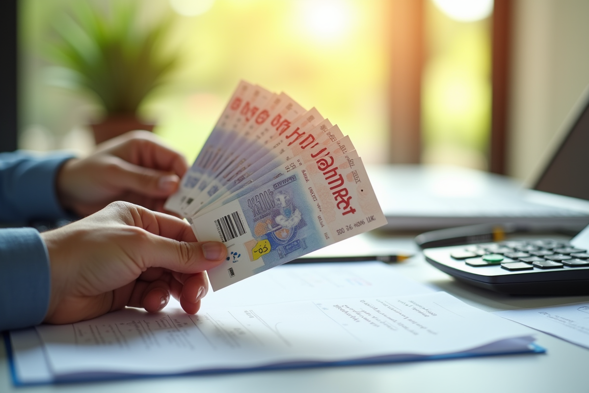 Main tenant des chèques vacances 2025 sur bureau organisé