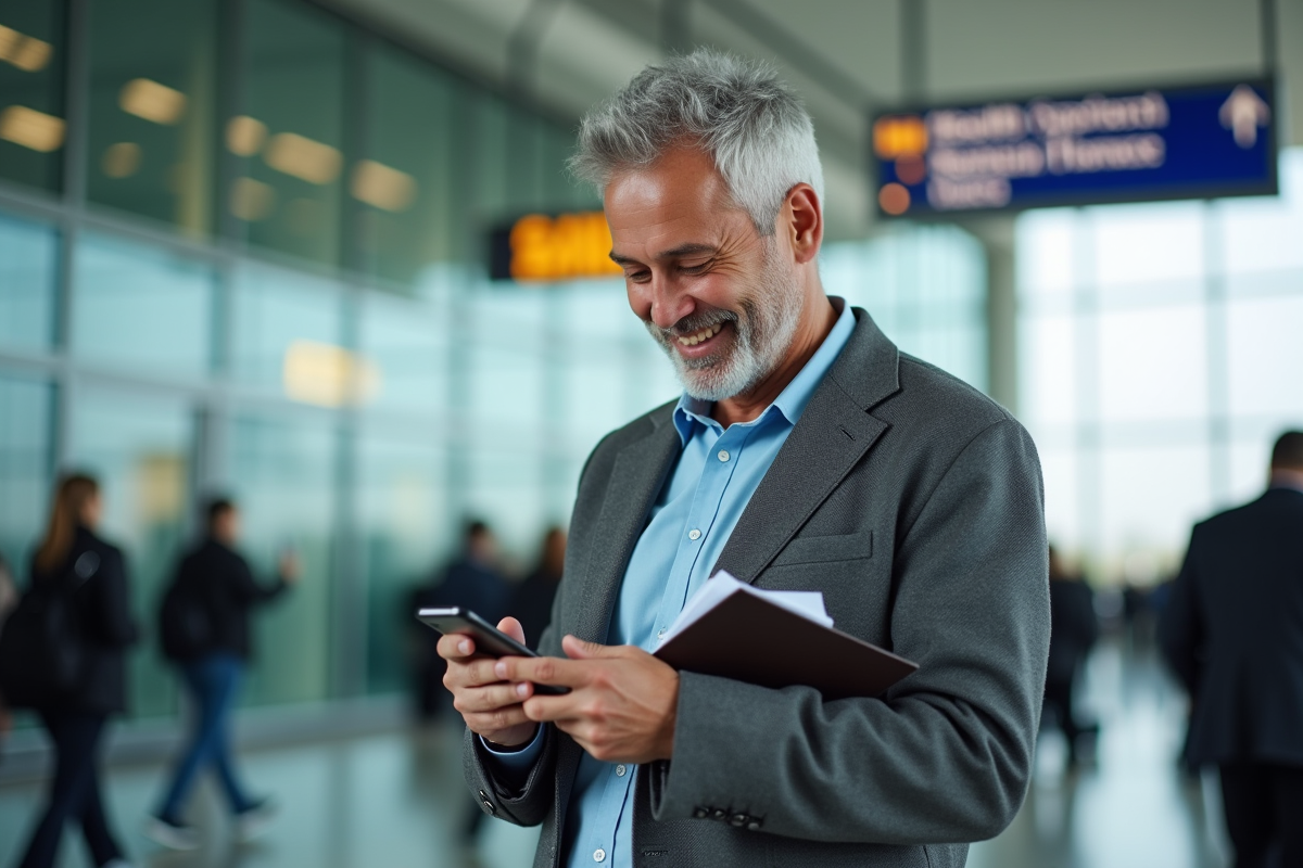 Homme vérifiant ses papiers à l