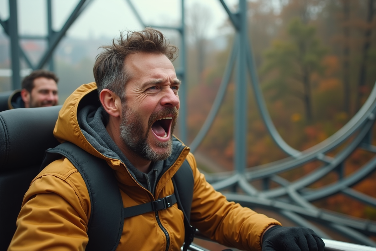 Homme criant en haut d