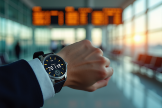 Montre voyageur affichant l'heure locale en Australie