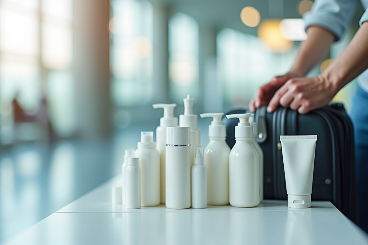 Personne préparant ses produits de toilette pour l